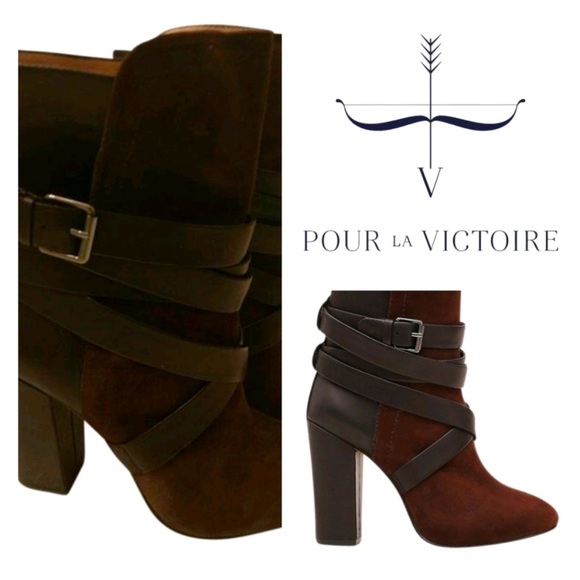 Pour La Victoire Shoes - Sold Pour La Victoire Bionda Suede/Leather Caged Boots